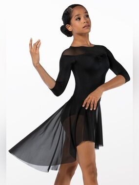 Weissman solo Dance Costume black lyrical dress A Million Dreams 14663 LA adult